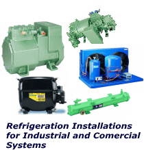 Refrigeration installations for industrial and comercial systems